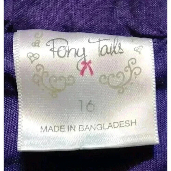 Pony Tails Girls Purple Skirt Floral Textured Lace Size 16 - Picture 3 of 11